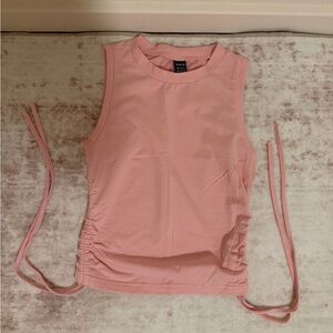 SHEIN Pink Ruched Tank Top